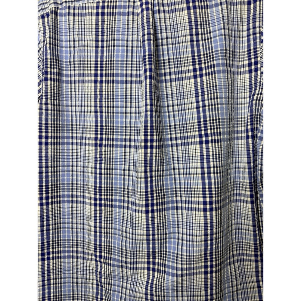 Ralph Lauren Mens XL Blue White Plaid Short Sleeve Button Down Shirt Classic Fit - Picture 7 of 7
